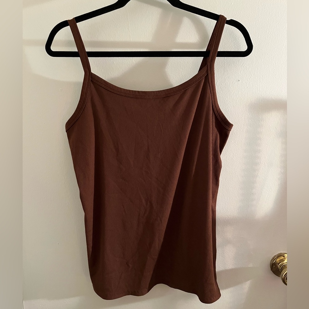 No Boundaries Ribbed Brown Camisole Top - Picture 2 of 5